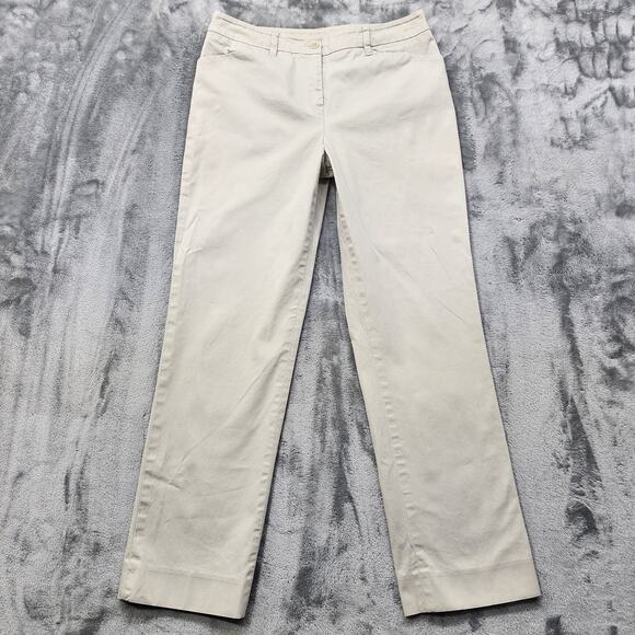 Jones New York Pants Womens 6P PETITE Beige Khaki Mid Rise Straight Leg Preppy - Picture 1 of 10